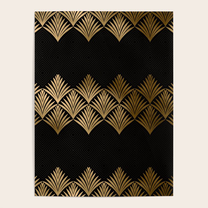 Reims France Luxueux Black and Gold Art Deco Poster Gallery Image 4