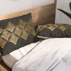 Reims France Luxueux Black and Gold Art Deco Pillow Sham Gallery Image 2