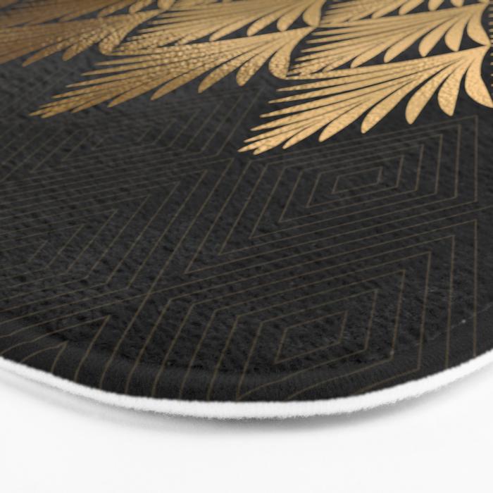 Reims France Luxueux Black and Gold Art Deco Bath Mat Gallery Image 3