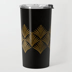 Reims France Luxueux Black and Gold Art Deco Travel Mug Gallery Image 2