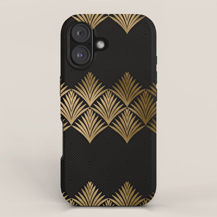 Reims France Luxueux Black and Gold Art Deco iPhone Case Gallery Image 1