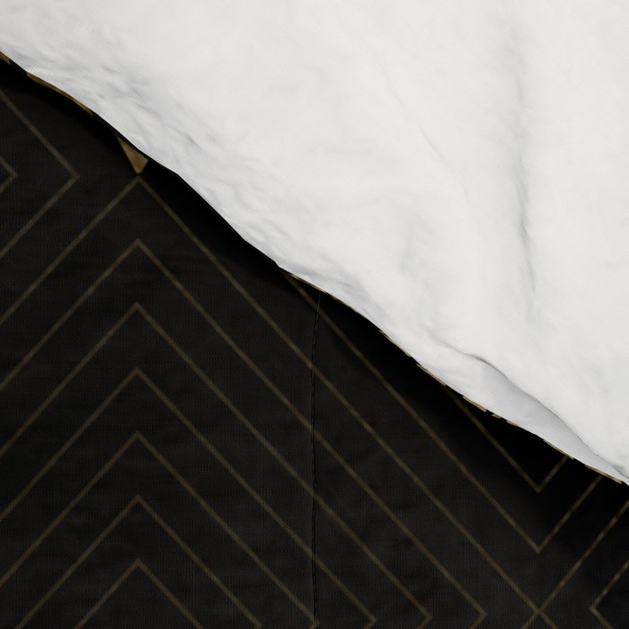 Reims France Luxueux Black and Gold Art Deco Comforter Gallery Image 4