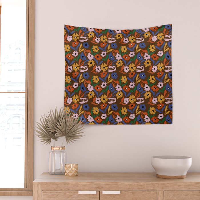 Abstract floral pattern  Wall Tapestry Gallery Image 2
