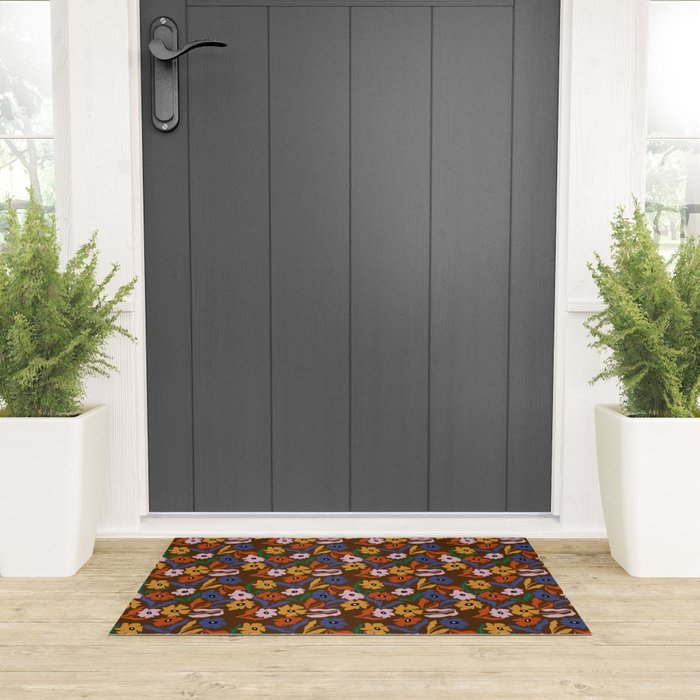 Abstract floral pattern  Welcome Mat Gallery Image 3