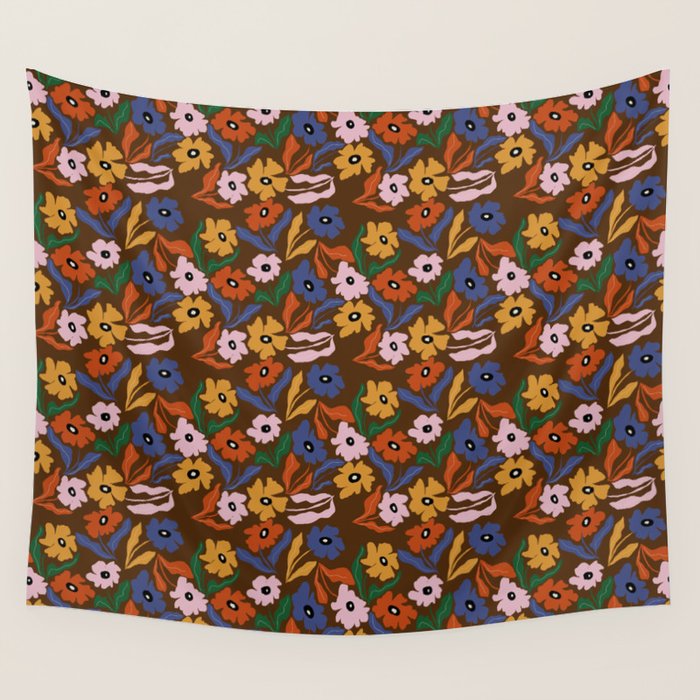 Abstract floral pattern  Wall Tapestry Gallery Image 1