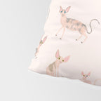 Sphynx Cats - No Furr Don't Care - Cat Pink Pillow Sham Gallery Image 4