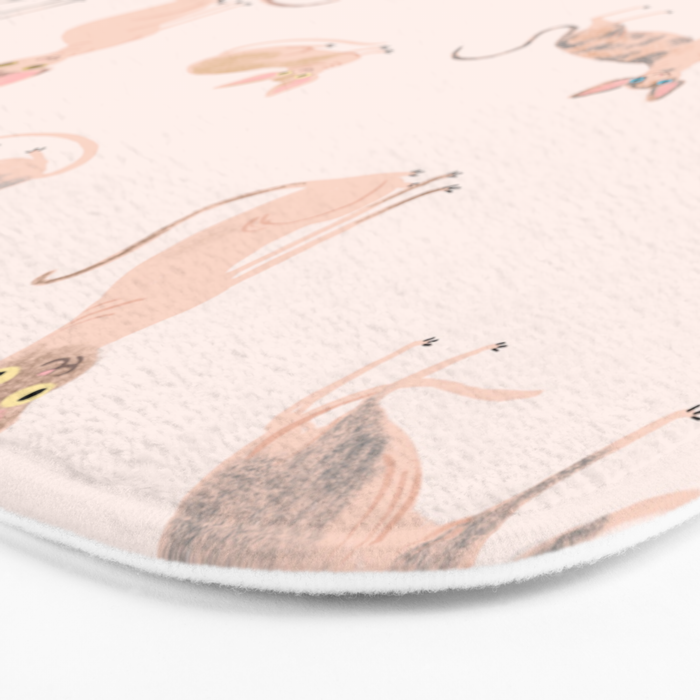 Sphynx Cats - No Furr Don't Care - Cat Pink Bath Mat Gallery Image 3