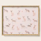 Sphynx Cats - No Furr Don't Care - Cat Pink Serving Tray Gallery Image 1
