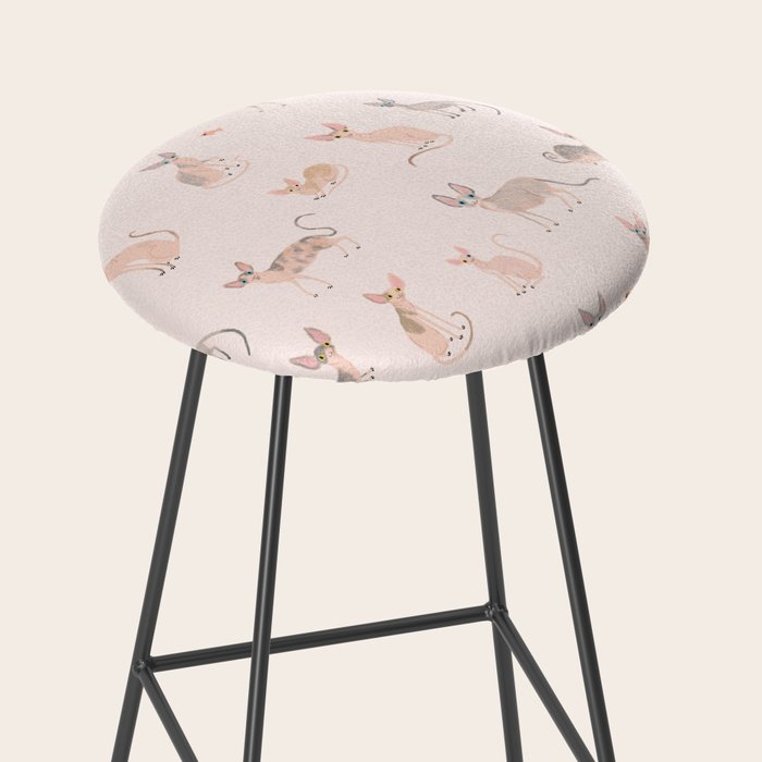Sphynx Cats - No Furr Don't Care - Cat Pink Stool Gallery Image 2