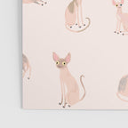 Sphynx Cats - No Furr Don't Care - Cat Pink Poster Gallery Image 3