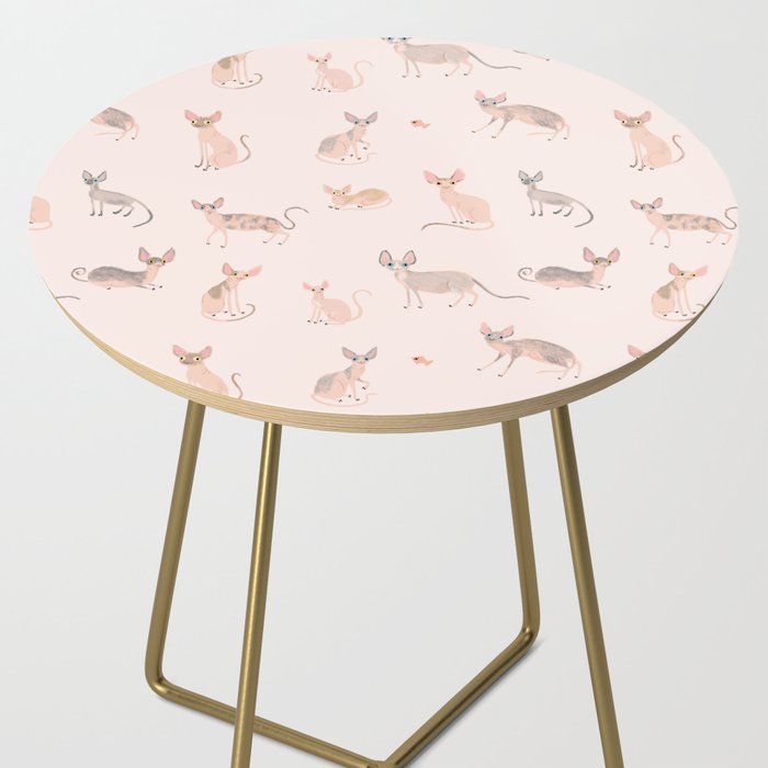 Sphynx Cats - No Furr Don't Care - Cat Pink Side Table Gallery Image 2