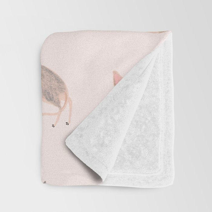 Sphynx Cats - No Furr Don't Care - Cat Pink Throw Blanket Gallery Image 3