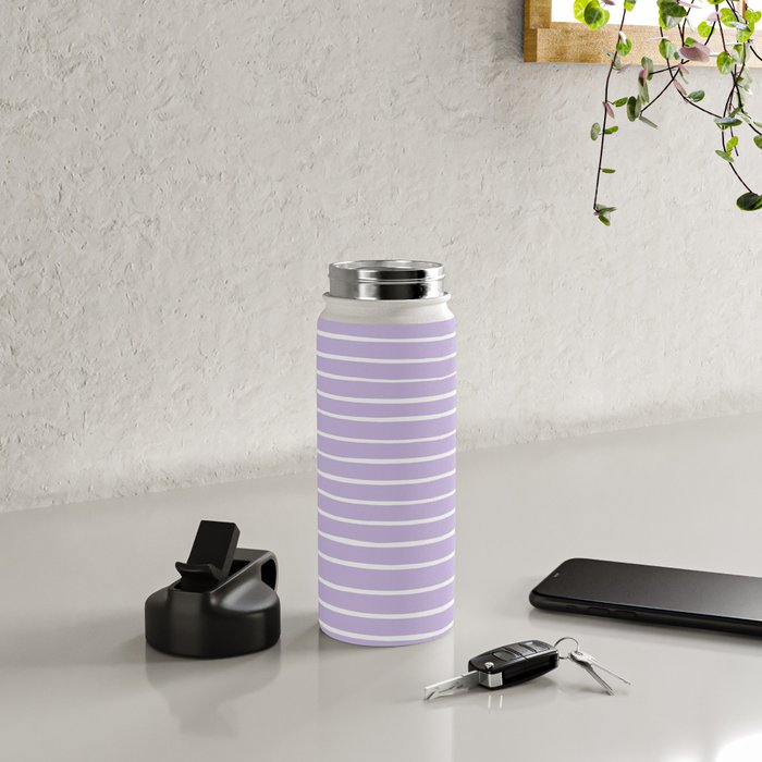 Stripes Lavender Water Bottle Gallery Image 4