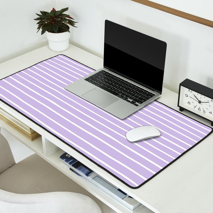 Stripes Lavender Desk Mat Gallery Image 2
