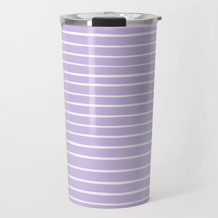 Stripes Lavender Travel Mug Gallery Image 1