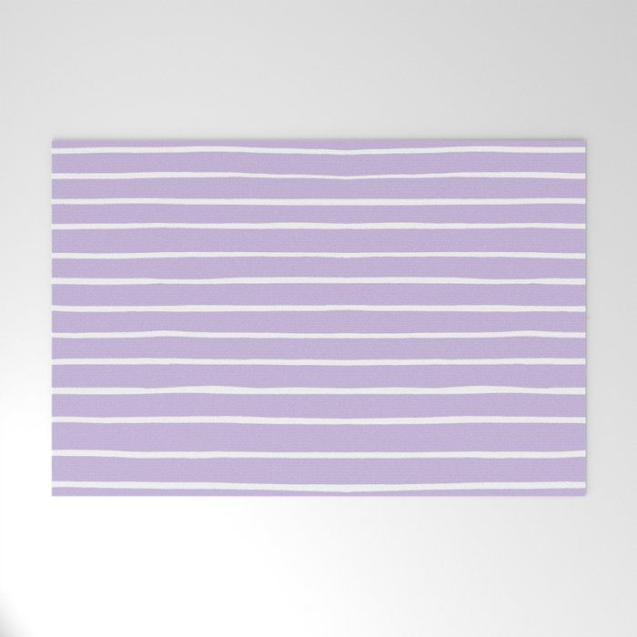Stripes Lavender Welcome Mat Gallery Image 1