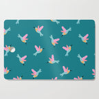 Happy Little Humming Birds on Dark Teal Cutting Board Gallery Image 1