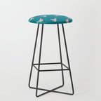Happy Little Humming Birds on Dark Teal Stool Gallery Image 1