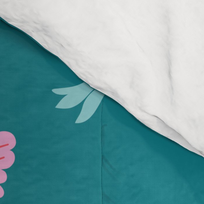 Happy Little Humming Birds on Dark Teal Comforter Gallery Image 4