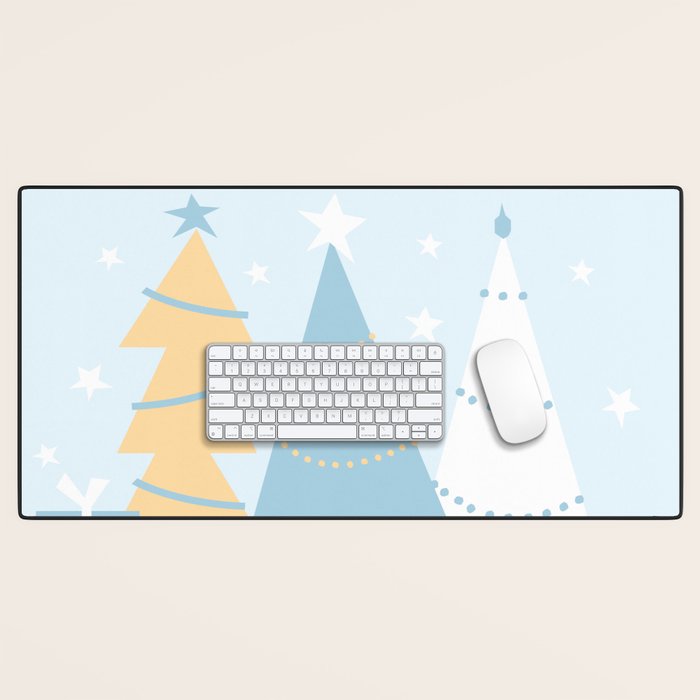 Christmas tree and presents Desk Mat Gallery Image 1