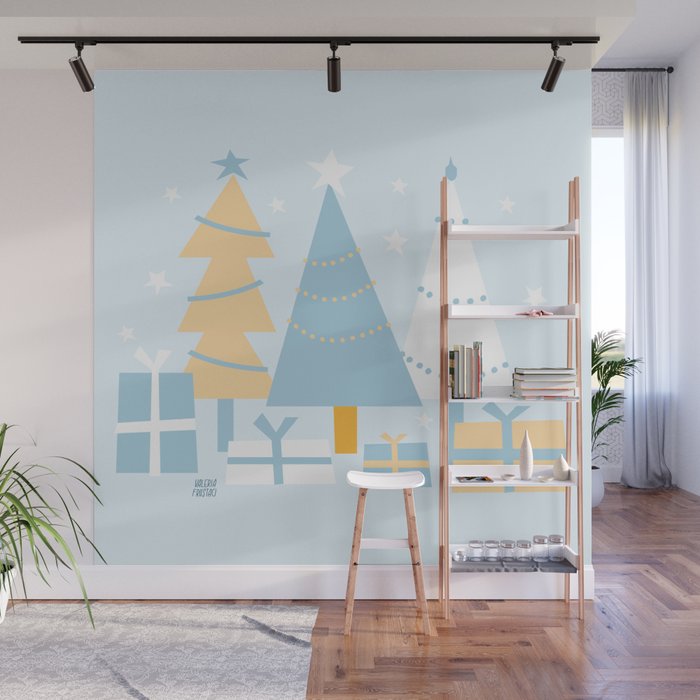 Christmas tree and presents Wall Mural Gallery Image 1