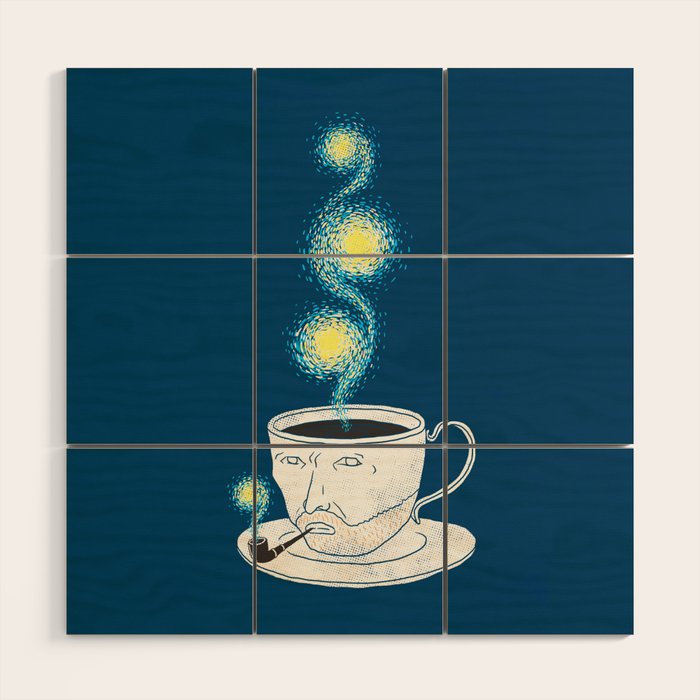 Starry starry coffee Wood Wall Art Gallery Image 1