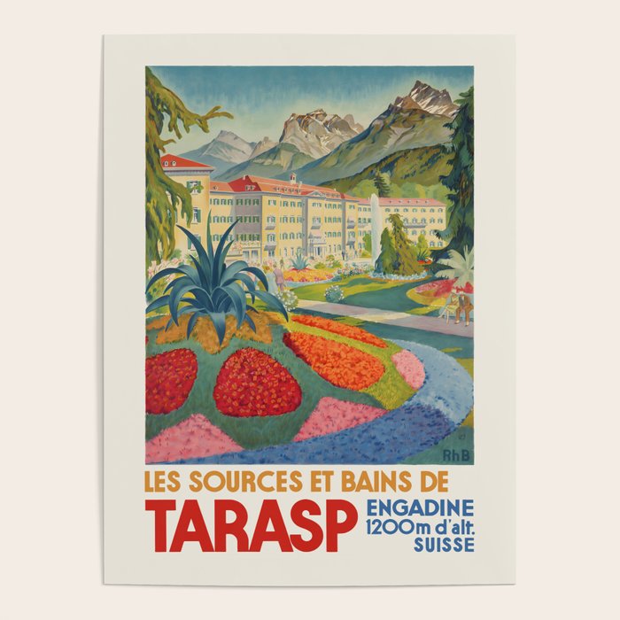 Tarasp, Switzerland - Vintage travel poster, 1950s  Poster Gallery Image 1
