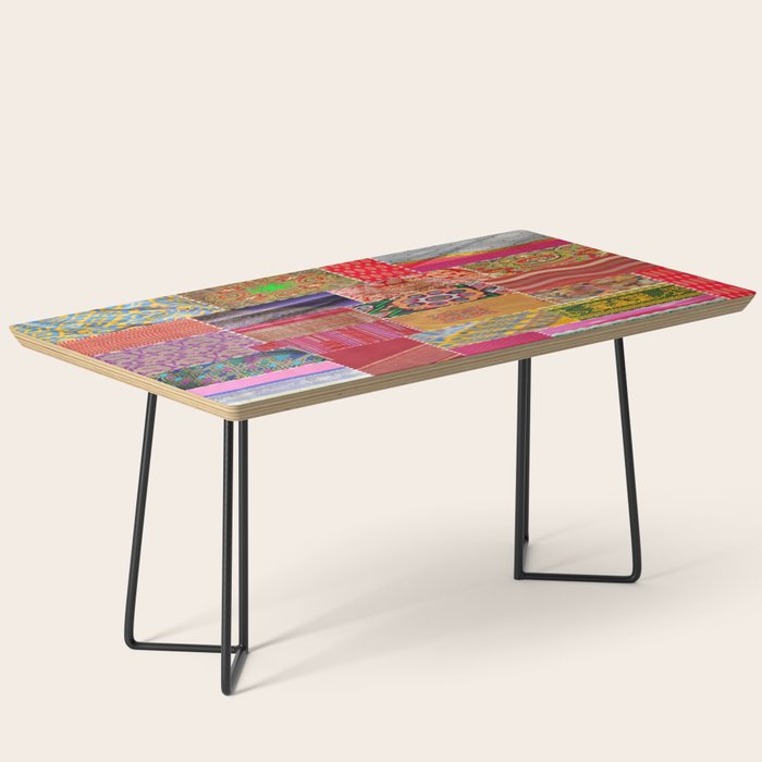 Boho Sari Patchwork Quilt Coffee Table Gallery Image 1