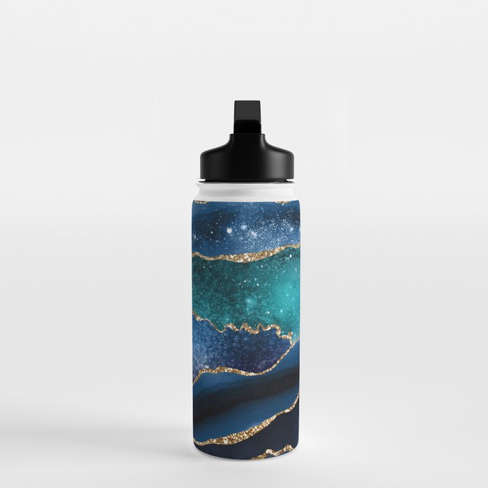Blue Night Galaxy Marble Water Bottle Gallery Image 3