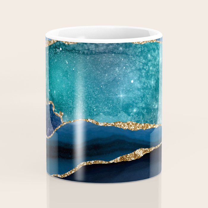 Blue Night Galaxy Marble Coffee Mug Gallery Image 4