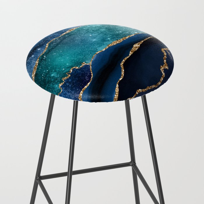 Blue Night Galaxy Marble Stool Gallery Image 2