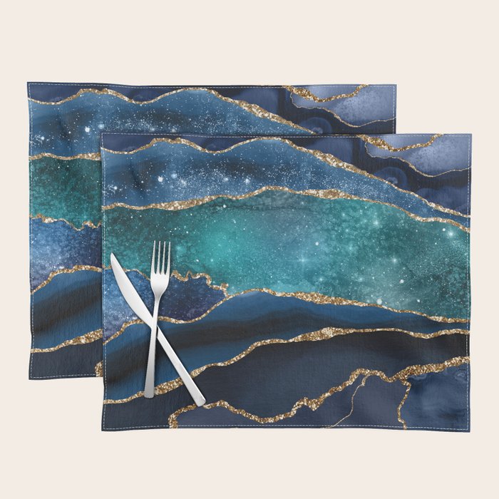 Blue Night Galaxy Marble Placemat Gallery Image 1