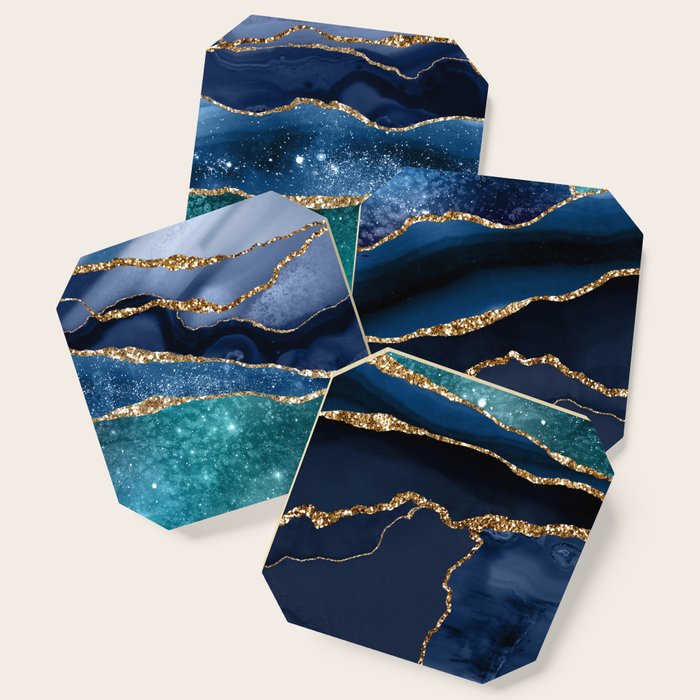 Blue Night Galaxy Marble Coaster Gallery Image 1