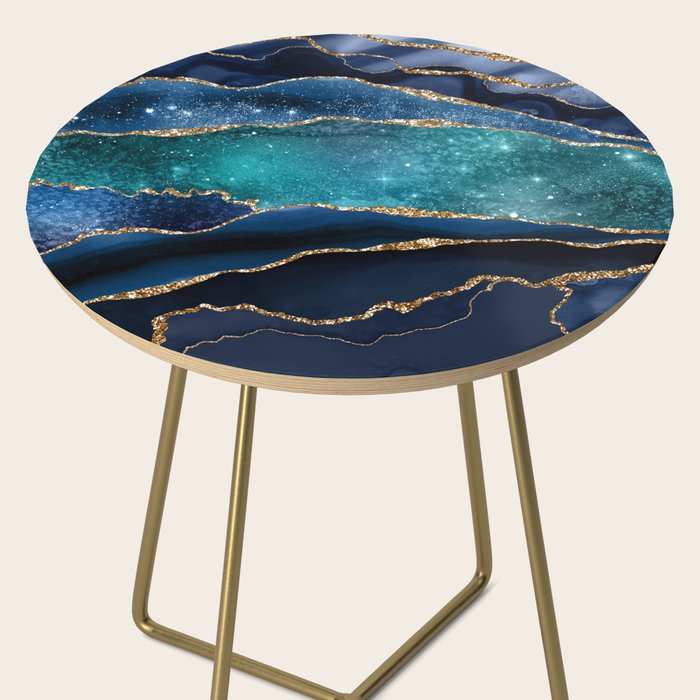 Blue Night Galaxy Marble Side Table Gallery Image 2