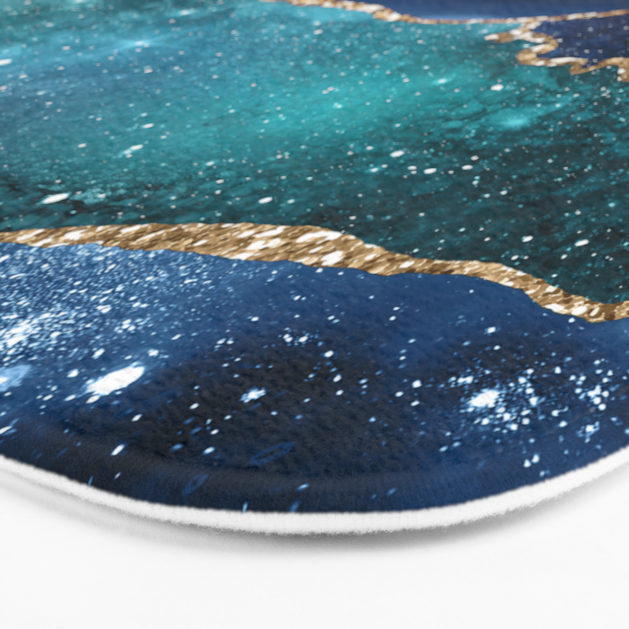 Blue Night Galaxy Marble Bath Mat Gallery Image 3