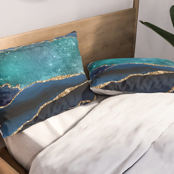 Blue Night Galaxy Marble Pillow Sham Gallery Image 2