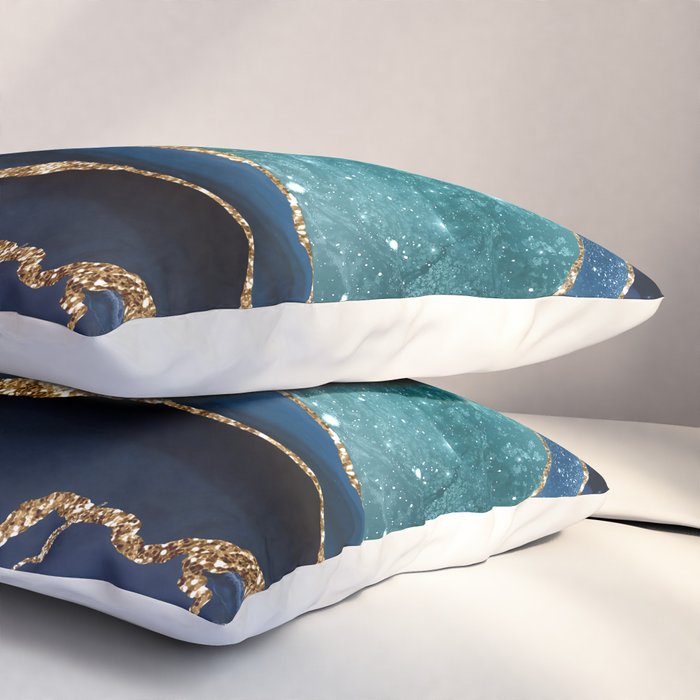 Blue Night Galaxy Marble Pillow Sham Gallery Image 3