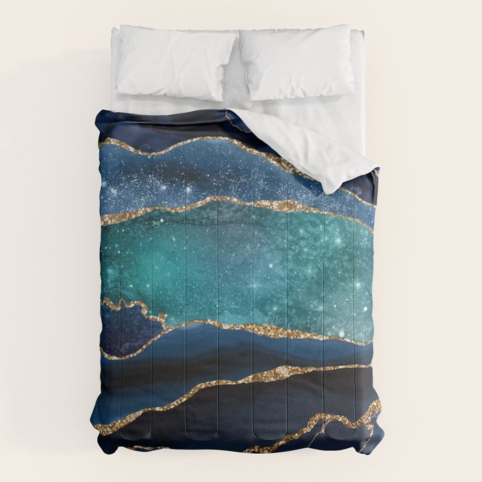Blue Night Galaxy Marble Comforter Gallery Image 6