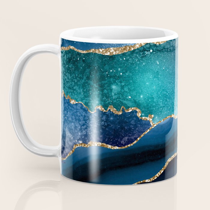 Blue Night Galaxy Marble Coffee Mug Gallery Image 3