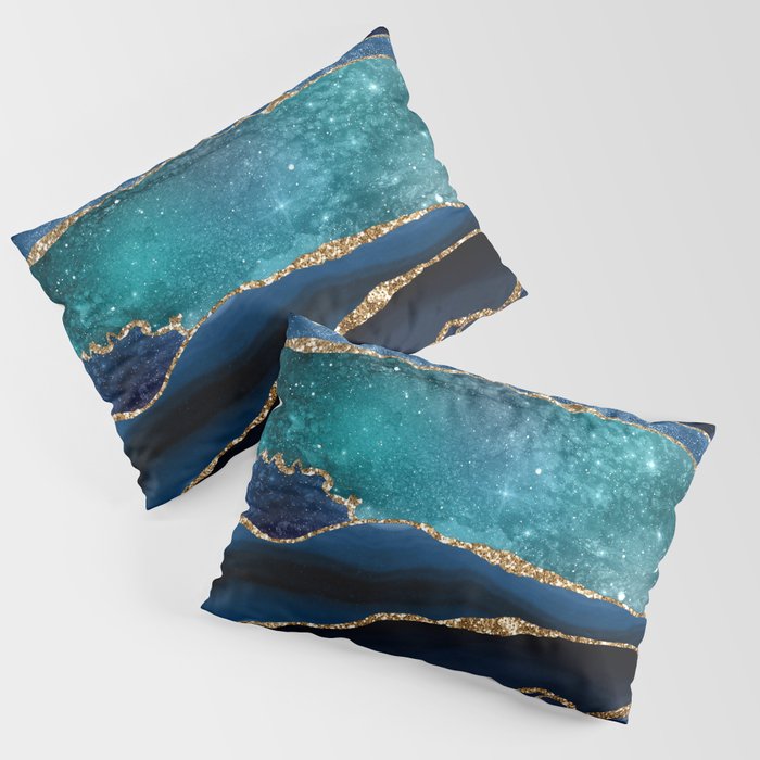Blue Night Galaxy Marble Pillow Sham Gallery Image 3