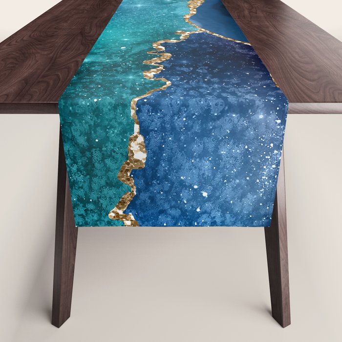 Blue Night Galaxy Marble Table Runner Gallery Image 1