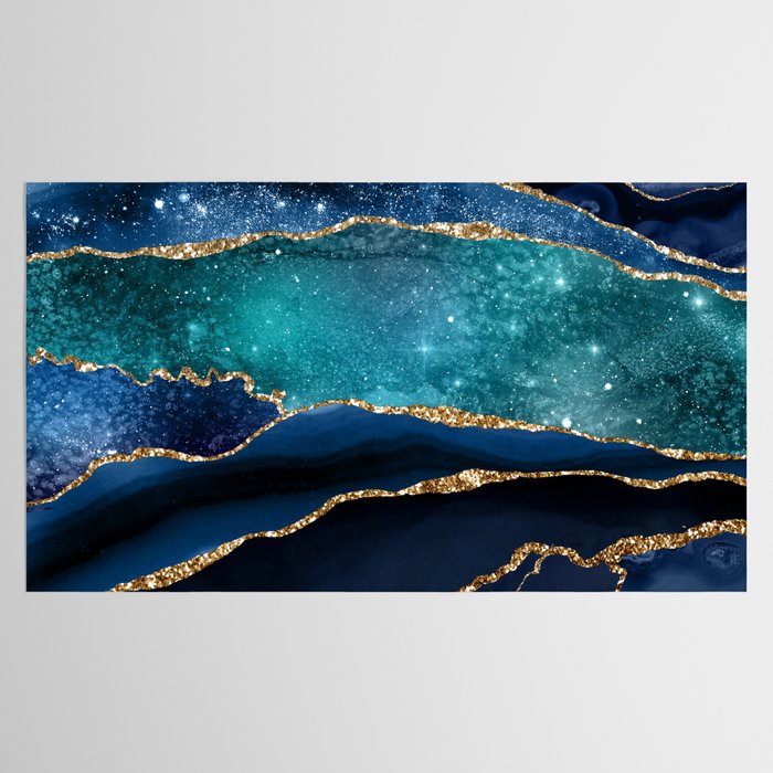 Blue Night Galaxy Marble Tablecloth Gallery Image 2