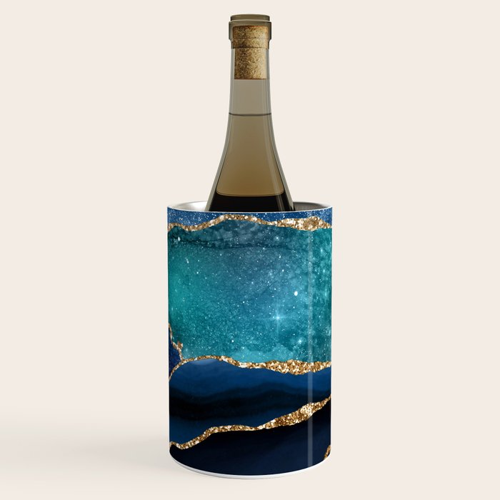 Blue Night Galaxy Marble Wine Chiller Gallery Image 1