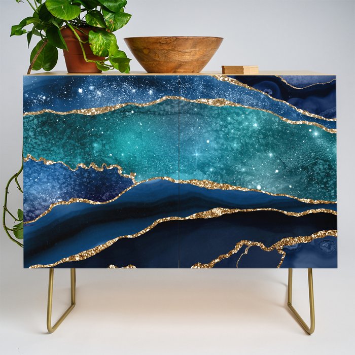 Blue Night Galaxy Marble Credenza Gallery Image 1