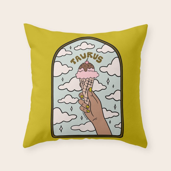 Taurus Ice cream Throw Pillow Gallery Image 6