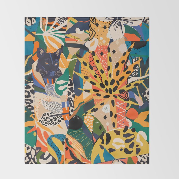 POP COLLAGE 01: Wild Edition Throw Blanket Gallery Image 2