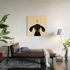 Dachshund Love | Cute Longhaired Black and Tan Wiener Dog Wood Wall Art Gallery Image 2