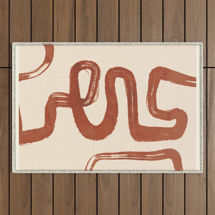 Abstract line art 128 Outdoor Rug Gallery Image 1
