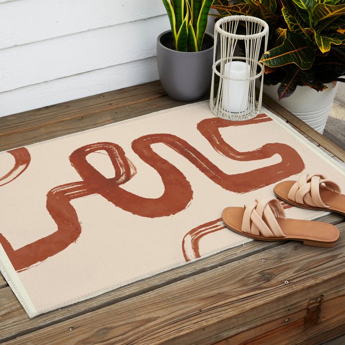 Abstract line art 128 Outdoor Rug Gallery Image 2