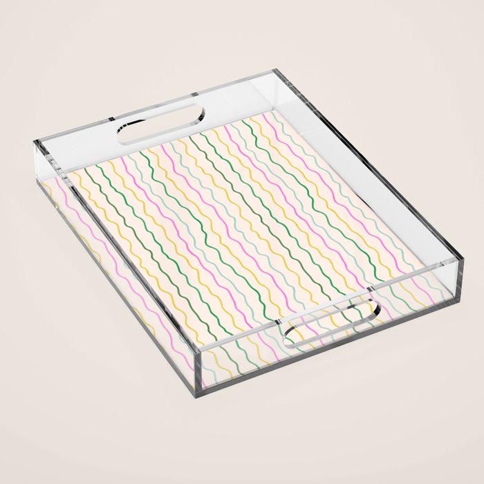 Rainbow Stripes Acrylic Tray Gallery Image 1